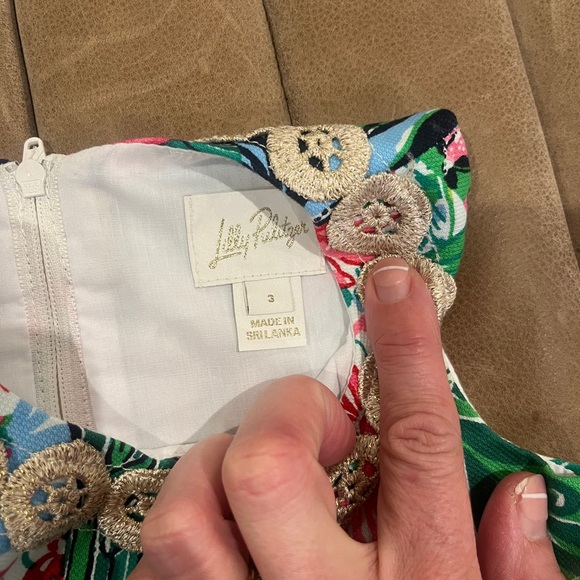 Lilly Pulitzer Pink and Green Kids Tank Top - Picture 2 of 4